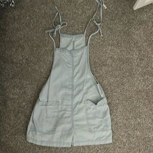 Acid wash fake Jean jumpsuit